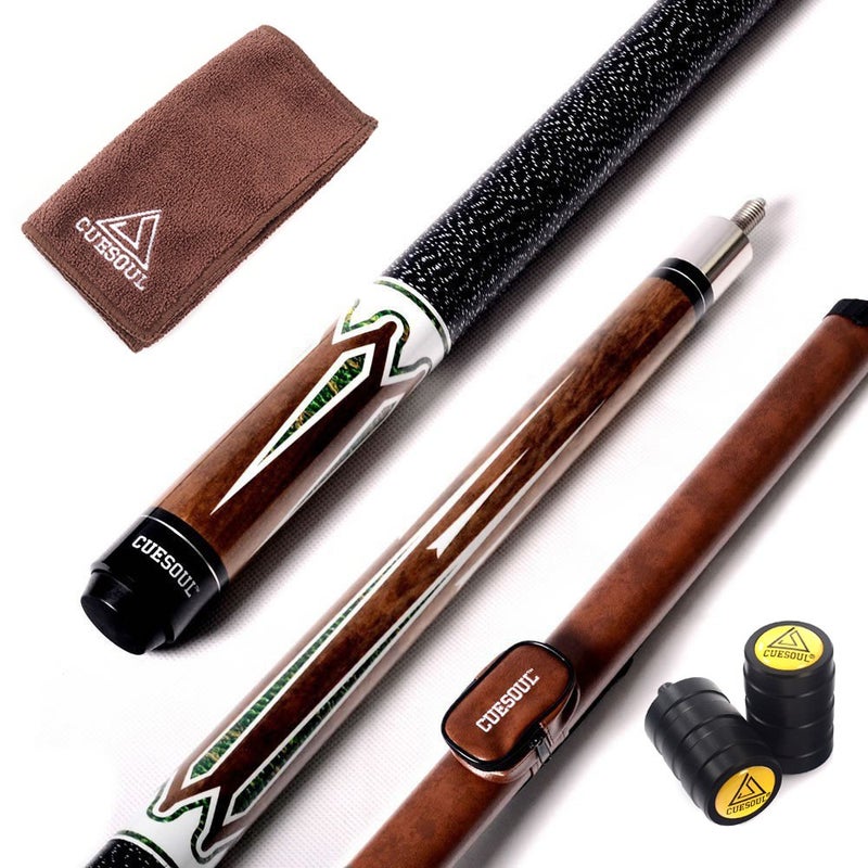 CUESOUL 58 Inch 19oz 1/2 Maple Billiard Stick Pool Cue Set 11.5mm/13mm Tip[Weight Adjustable] - Image 1